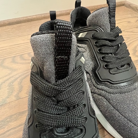 Prada Platform Black Metallic Sneakers Oxfords size 36 1/2 or 6.5 - Picture 6 of 11